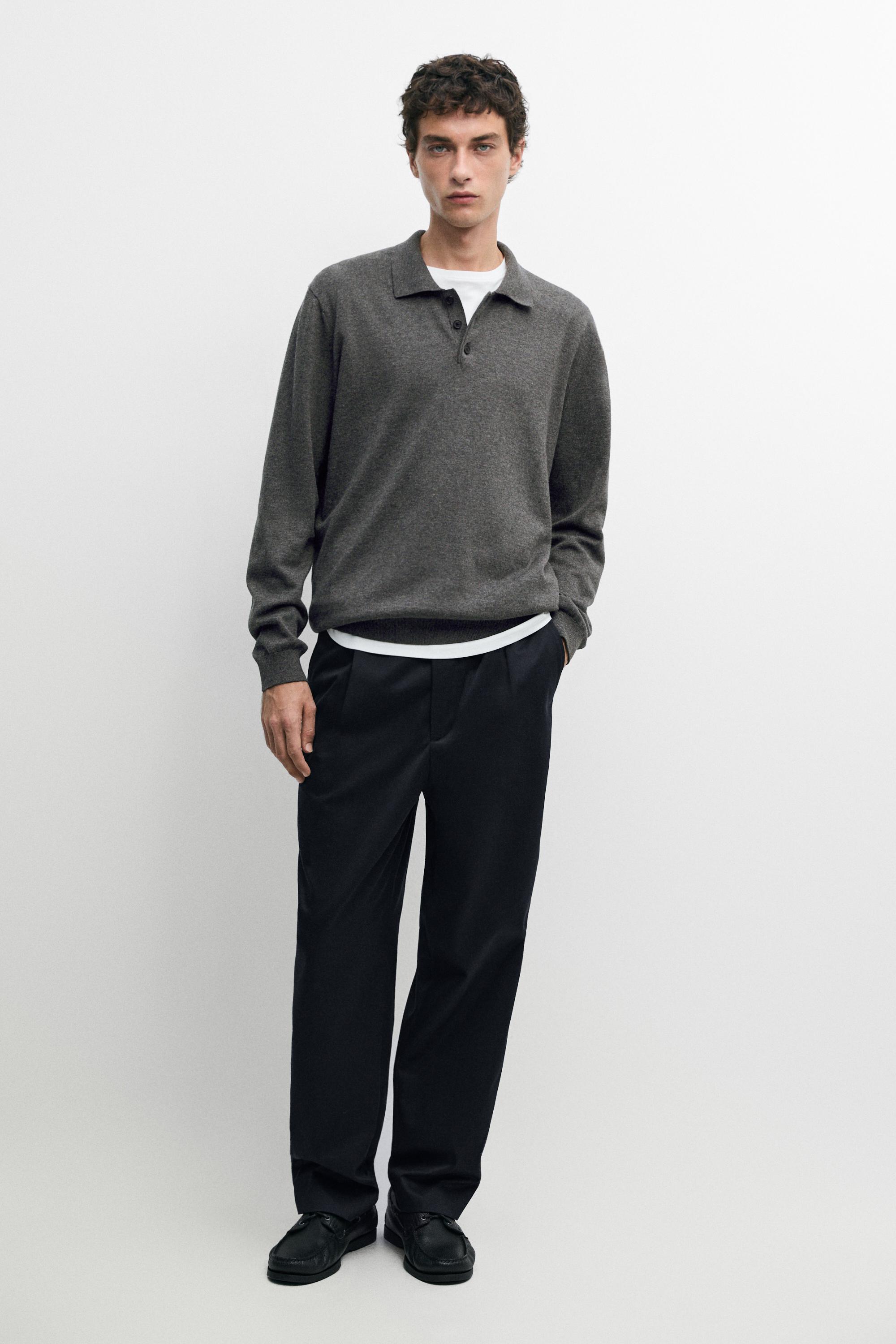 100% cotton knit polo sweater